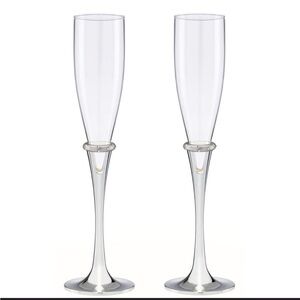NIB Lenox Devotion Crystal Champagne Flutes